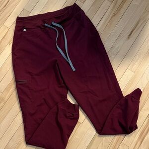 Figs Burgundy Scrub Pants